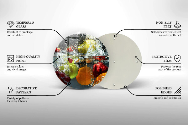 De vidrio templado Fruta jugosa en agua