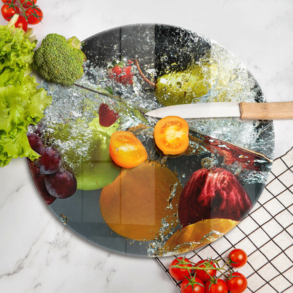 De vidrio templado Fruta jugosa en agua