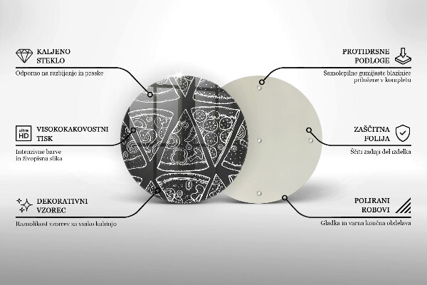 De vidrio templado Ilustración de pizza