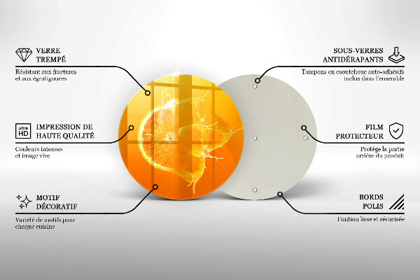 De vidrio templado Fruta jugosa de naranja