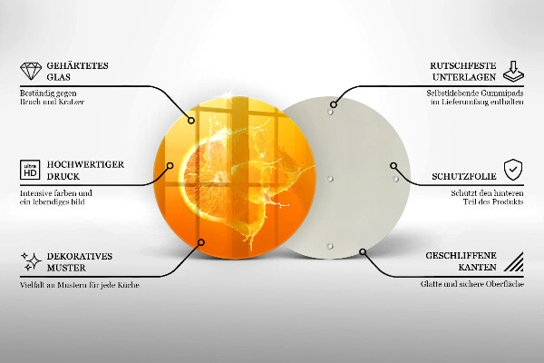 De vidrio templado Fruta jugosa de naranja
