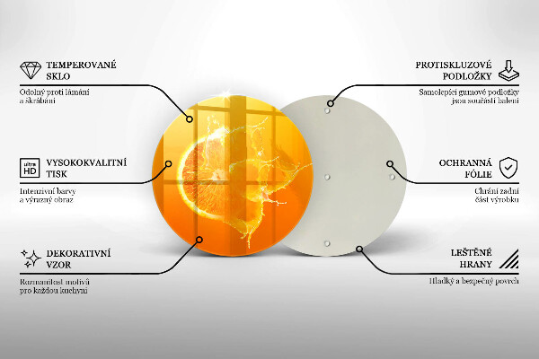 De vidrio templado Fruta jugosa de naranja