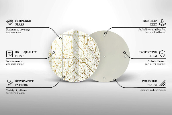 De vidrio templado Patrón de hojas de arte lineal