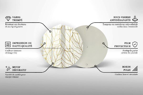 De vidrio templado Patrón de hojas de arte lineal