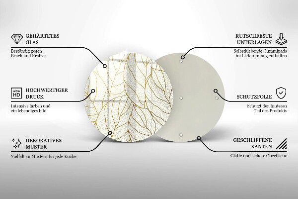 De vidrio templado Patrón de hojas de arte lineal