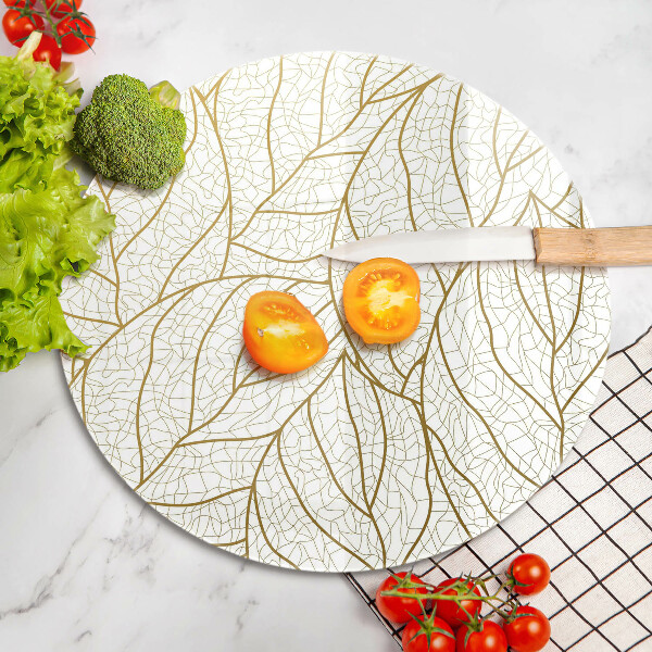 De vidrio templado Patrón de hojas de arte lineal