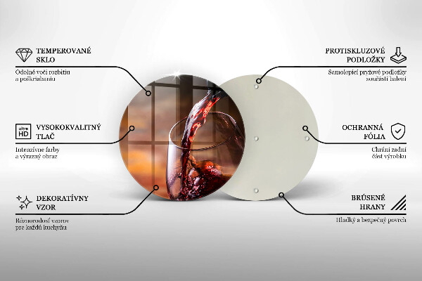 De vidrio templado Vino tinto y una copa