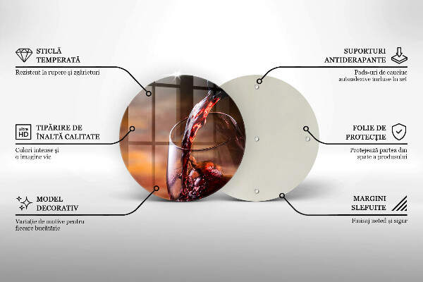 De vidrio templado Vino tinto y una copa
