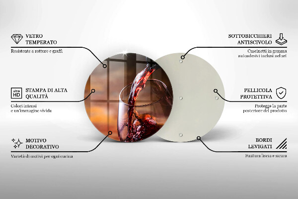 De vidrio templado Vino tinto y una copa
