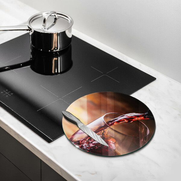 De vidrio templado Vino tinto y una copa