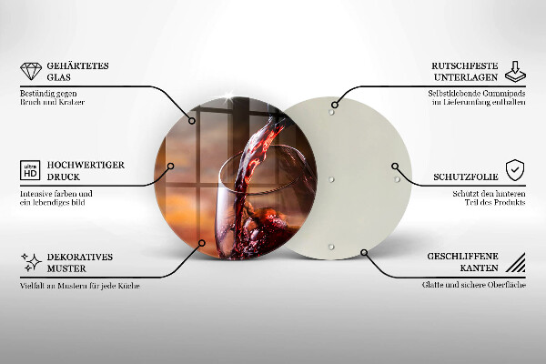 De vidrio templado Vino tinto y una copa