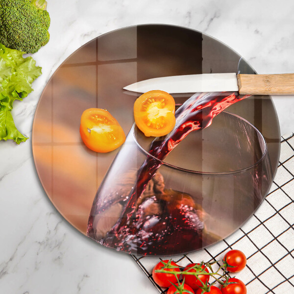 De vidrio templado Vino tinto y una copa