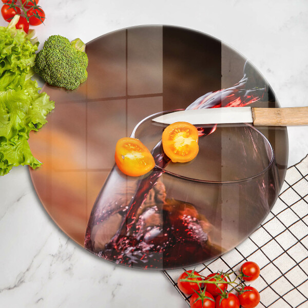 De vidrio templado Vino tinto y una copa