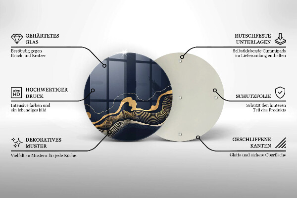 De vidrio templado Líneas doradas abstractas