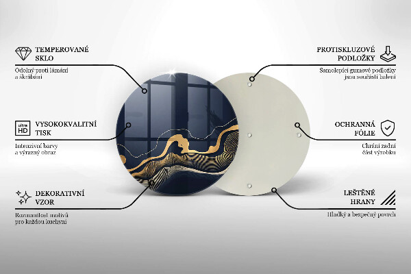 De vidrio templado Líneas doradas abstractas