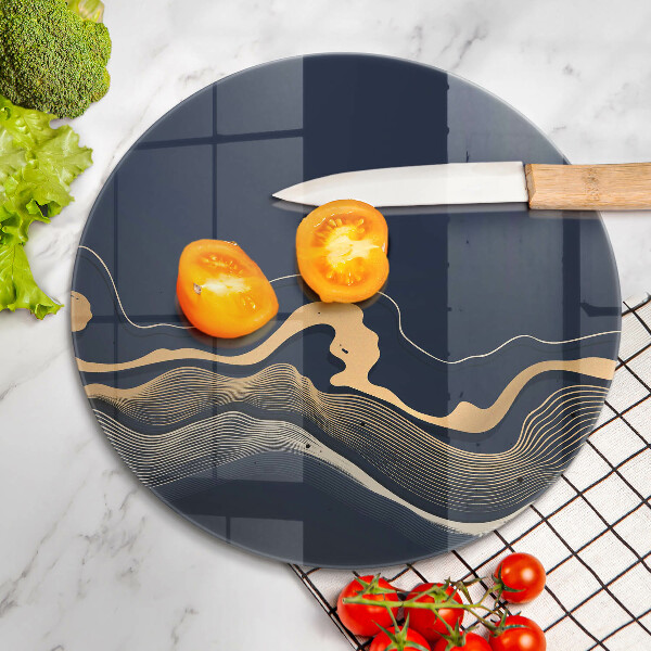 De vidrio templado Líneas doradas abstractas