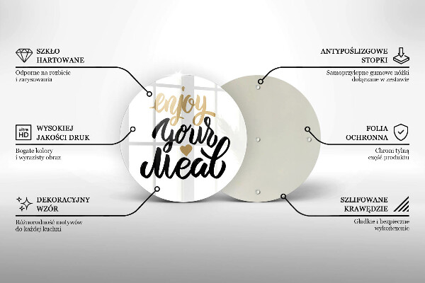 De vidrio templado Inscripción enjoy your meal