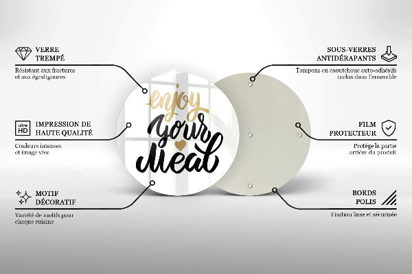 De vidrio templado Inscripción enjoy your meal