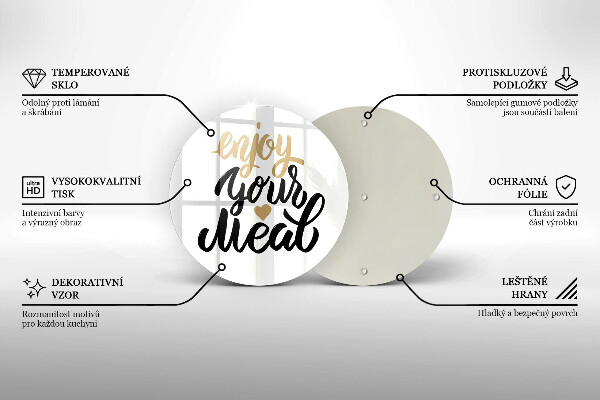 De vidrio templado Inscripción enjoy your meal