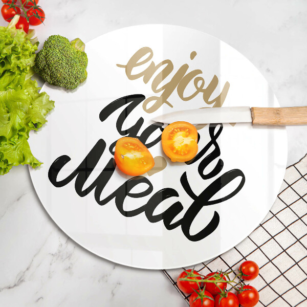 De vidrio templado Inscripción enjoy your meal