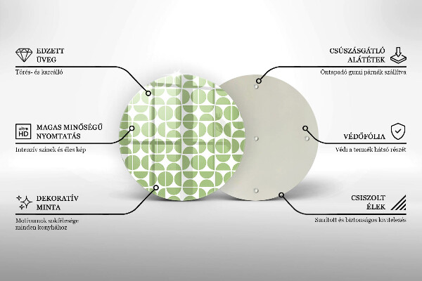 De vidrio templado Patrón de formas boho