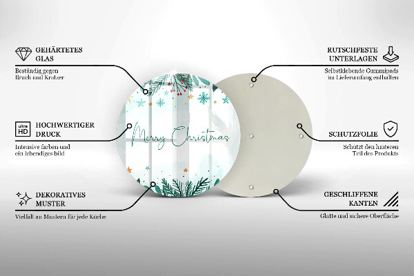 De vidrio templado Merry christmas