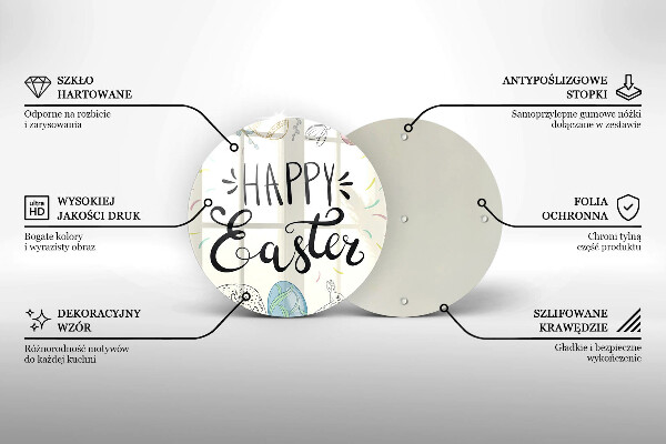 De vidrio templado Happy easter