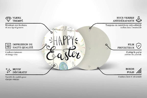 De vidrio templado Happy easter