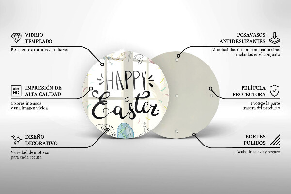 De vidrio templado Happy easter