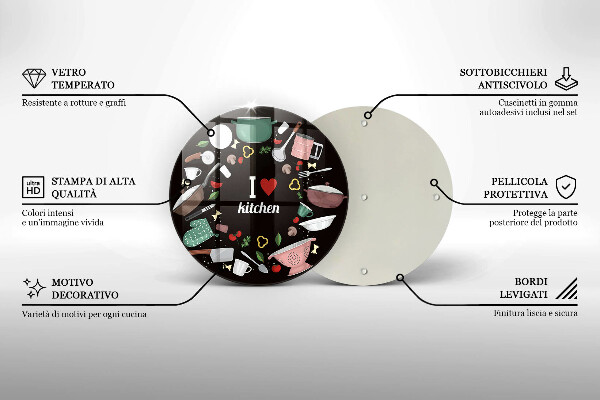 De vidrio templado Ilustración me encanta la cocina