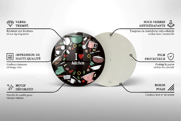 De vidrio templado Ilustración me encanta la cocina