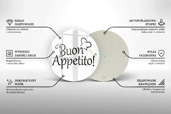 De vidrio templado Buon appetito!