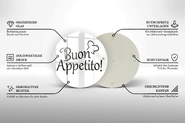 De vidrio templado Buon appetito!