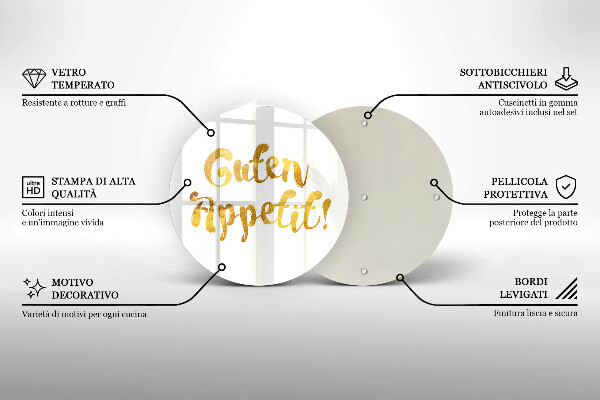 De vidrio templado Guten appetit!