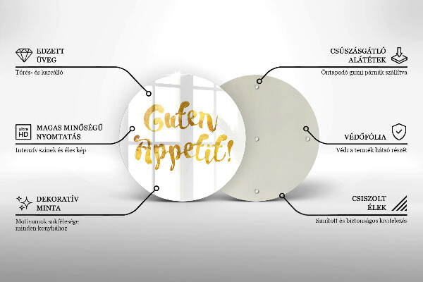 De vidrio templado Guten appetit!