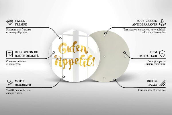 De vidrio templado Guten appetit!