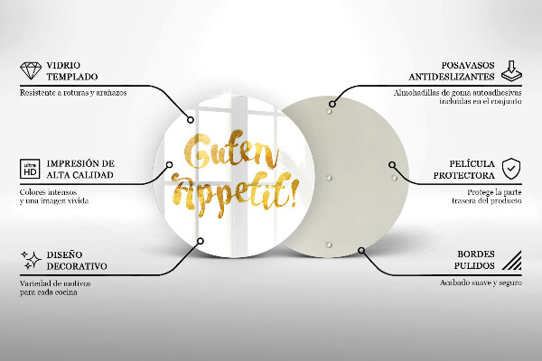 De vidrio templado Guten appetit!