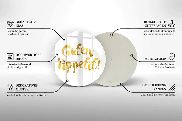 De vidrio templado Guten appetit!