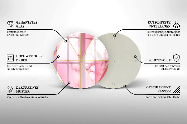 De vidrio templado Mármol geométrico