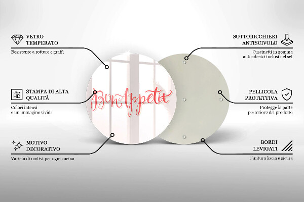 De vidrio templado Cartel de cocina bon appetit