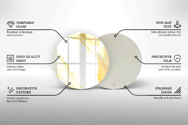 De vidrio templado Abstracción dorada