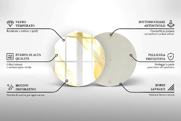 De vidrio templado Abstracción dorada