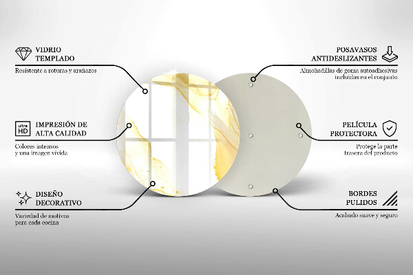 De vidrio templado Abstracción dorada