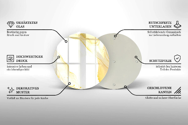 De vidrio templado Abstracción dorada