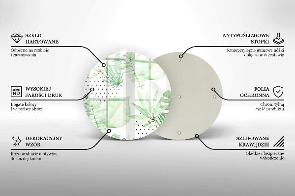 De vidrio templado Hojas de acuarela