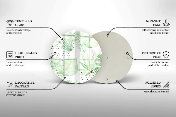 De vidrio templado Hojas de acuarela