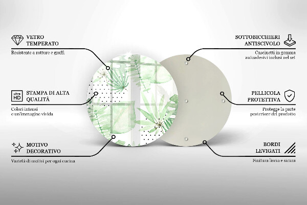 De vidrio templado Hojas de acuarela