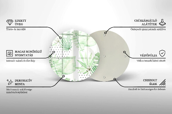 De vidrio templado Hojas de acuarela