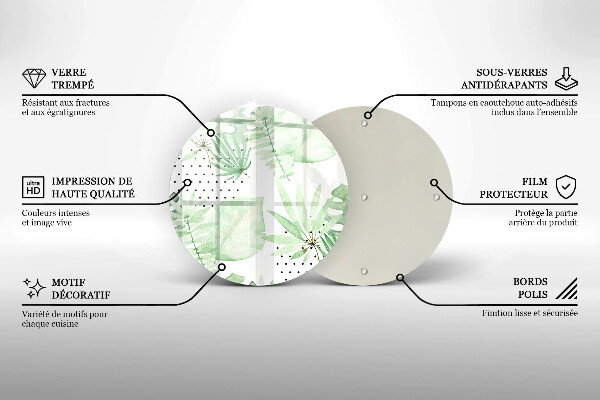 De vidrio templado Hojas de acuarela