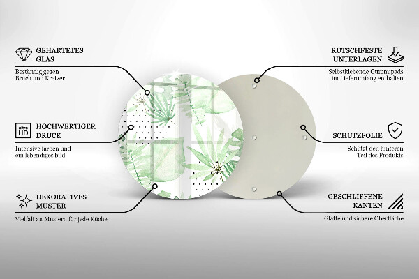 De vidrio templado Hojas de acuarela